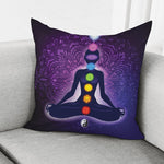 Seven Chakras Mandala Print Pillow Cover