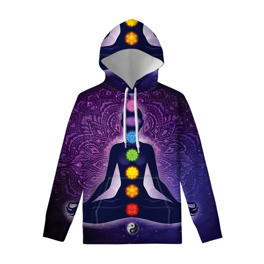 Seven Chakras Mandala Print Pullover Hoodie