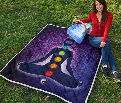 Seven Chakras Mandala Print Quilt