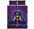 Seven Chakras Mandala Print Quilt Bed Set