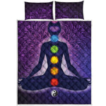 Seven Chakras Mandala Print Quilt Bed Set