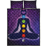 Seven Chakras Mandala Print Quilt Bed Set