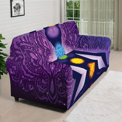 Seven Chakras Mandala Print Sofa Cover