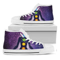 Seven Chakras Mandala Print White High Top Sneakers