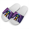 Seven Chakras Mandala Print White Slide Sandals