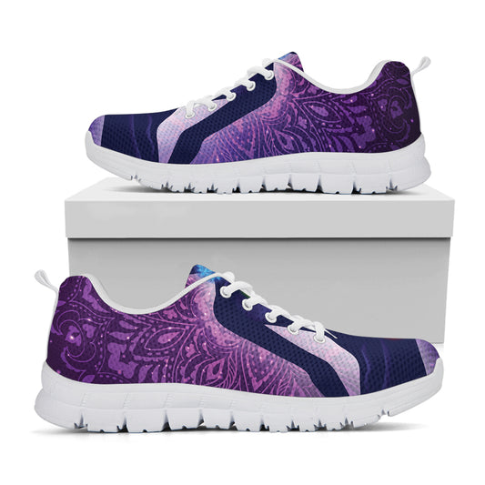 Seven Chakras Mandala Print White Sneakers