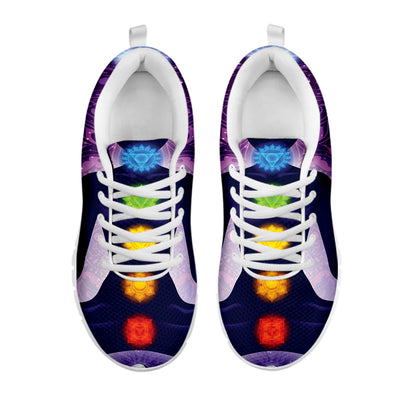 Seven Chakras Mandala Print White Sneakers