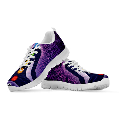 Seven Chakras Mandala Print White Sneakers