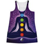 Seven Chakras Mandala Print Women's Racerback Tank Top