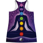 Seven Chakras Mandala Print Women's Racerback Tank Top