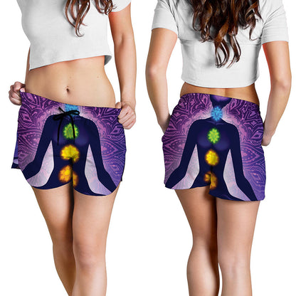 Seven Chakras Mandala Print Women's Shorts