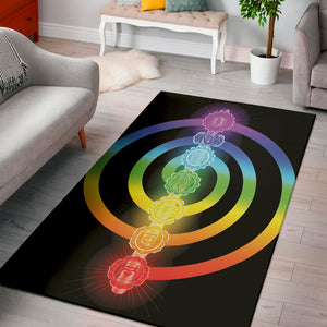 Seven Chakras Rainbow Of Life Print Area Rug