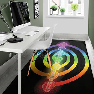 Seven Chakras Rainbow Of Life Print Area Rug