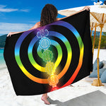 Seven Chakras Rainbow Of Life Print Beach Sarong Wrap