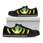 Seven Chakras Rainbow Of Life Print Black Low Top Shoes 