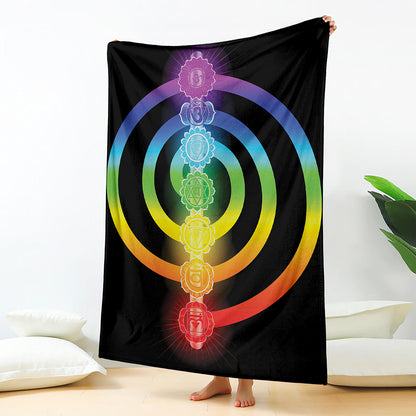 Seven Chakras Rainbow Of Life Print Blanket