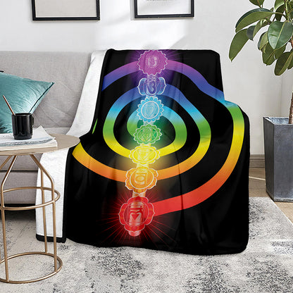 Seven Chakras Rainbow Of Life Print Blanket
