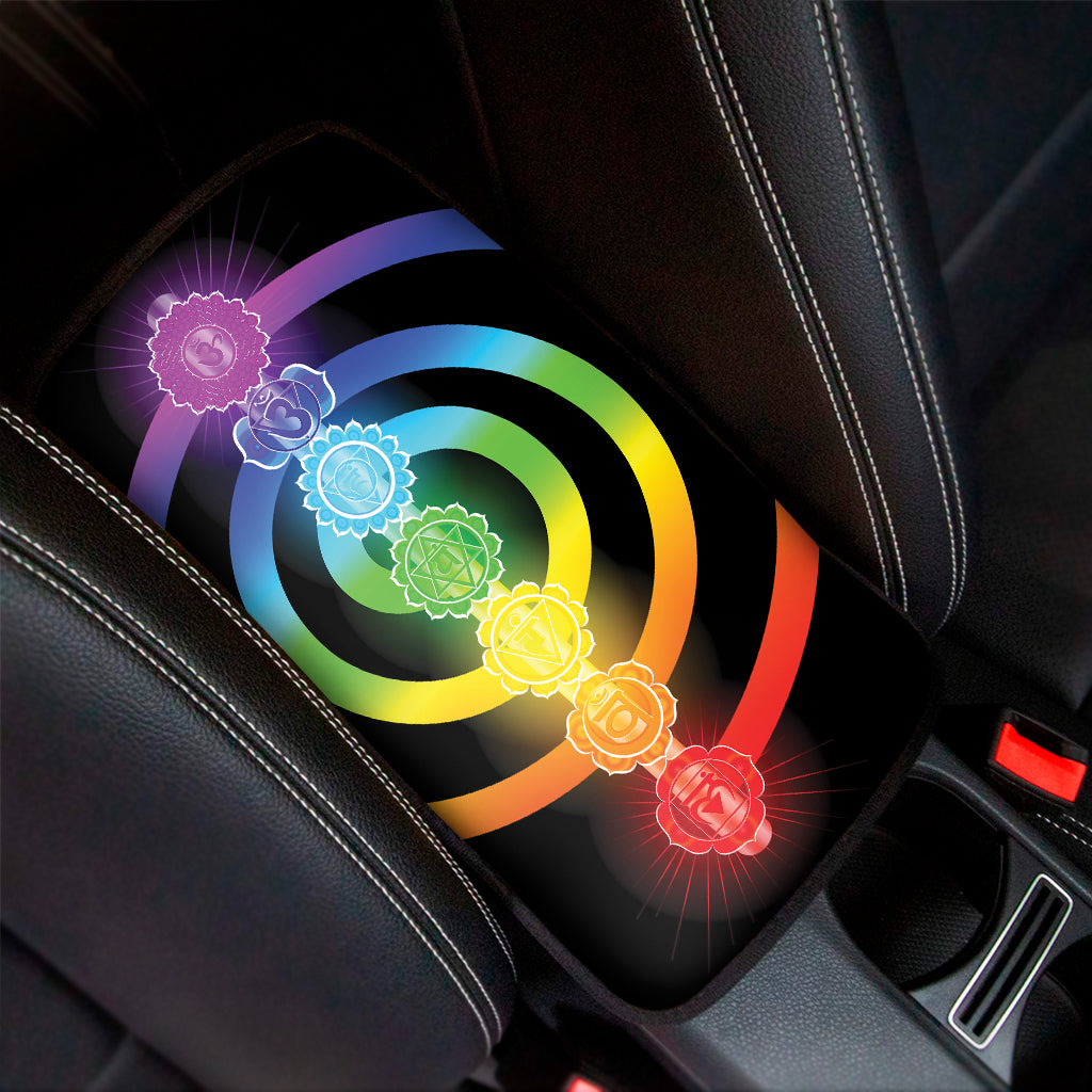 Seven Chakras Rainbow Of Life Print Car Center Console Cover