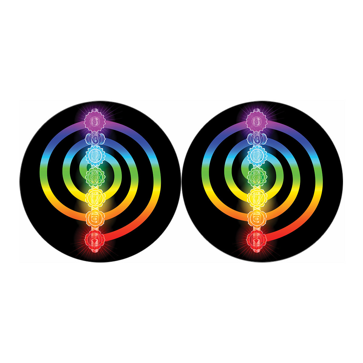 Seven Chakras Rainbow Of Life Print Car Coasters