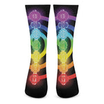 Seven Chakras Rainbow Of Life Print Crew Socks