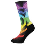 Seven Chakras Rainbow Of Life Print Crew Socks