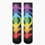 Seven Chakras Rainbow Of Life Print Crew Socks