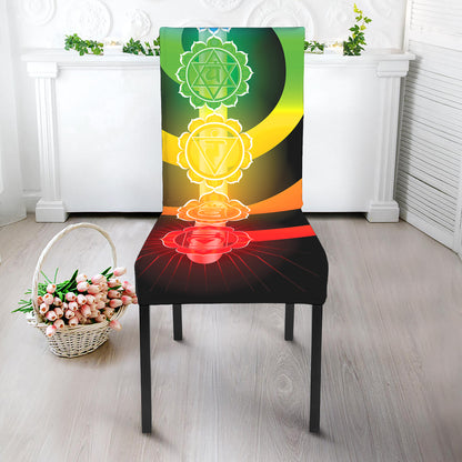 Seven Chakras Rainbow Of Life Print Dining Chair Slipcover