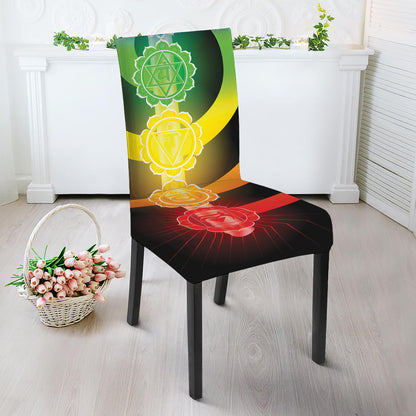 Seven Chakras Rainbow Of Life Print Dining Chair Slipcover