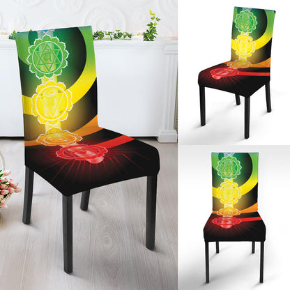 Seven Chakras Rainbow Of Life Print Dining Chair Slipcover