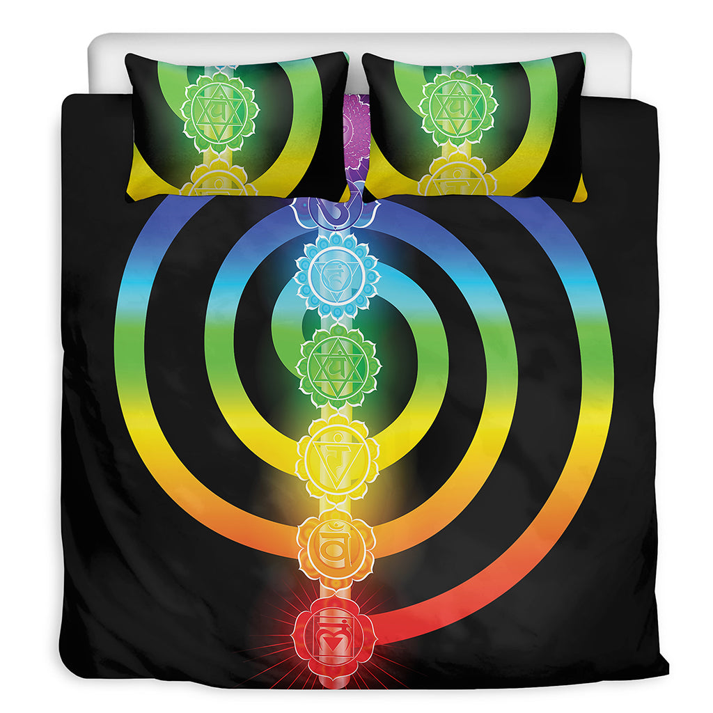 Seven Chakras Rainbow Of Life Print Duvet Cover Bedding Set
