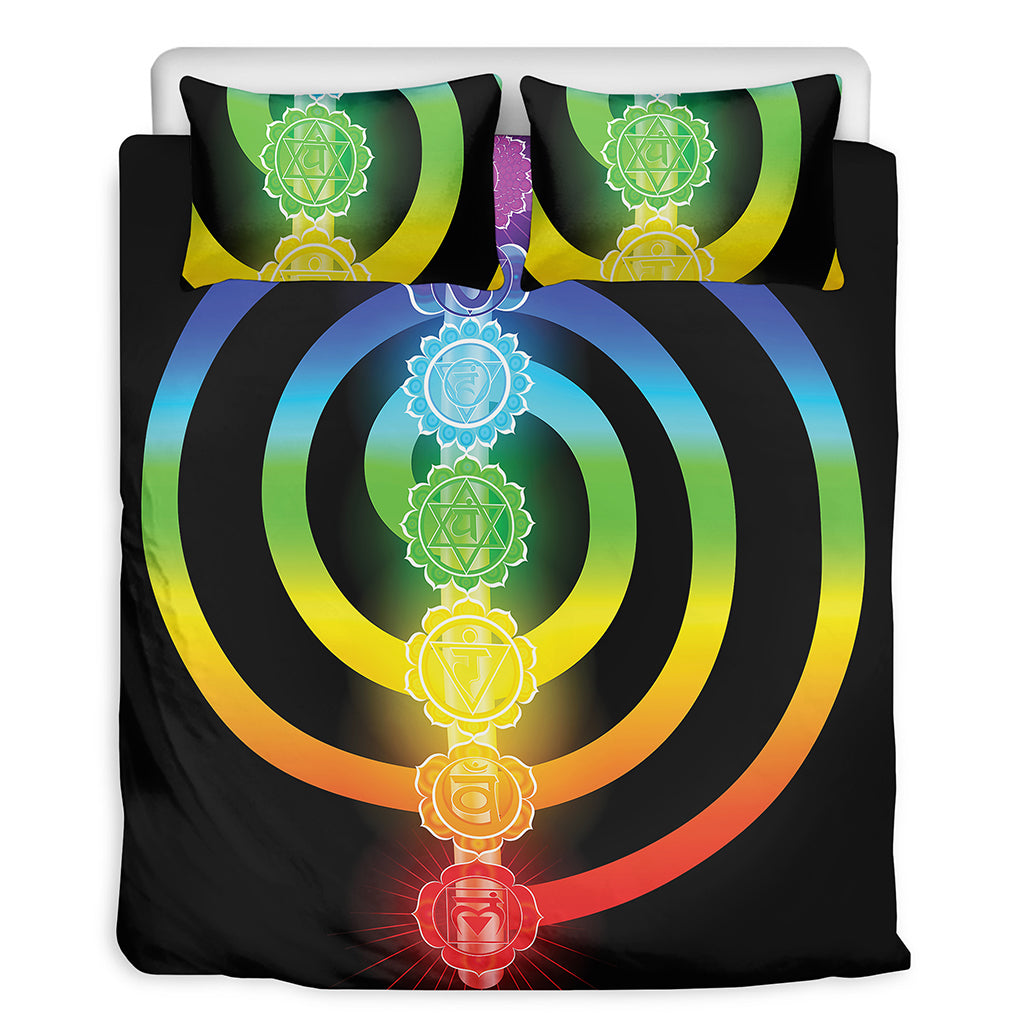 Seven Chakras Rainbow Of Life Print Duvet Cover Bedding Set