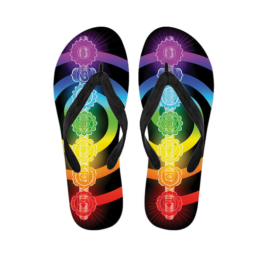 Seven Chakras Rainbow Of Life Print Flip Flops