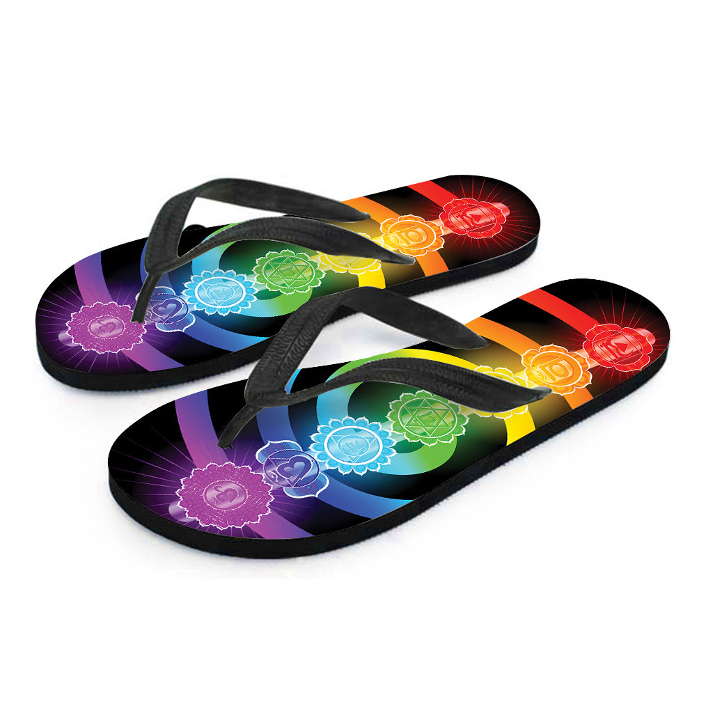 Seven Chakras Rainbow Of Life Print Flip Flops
