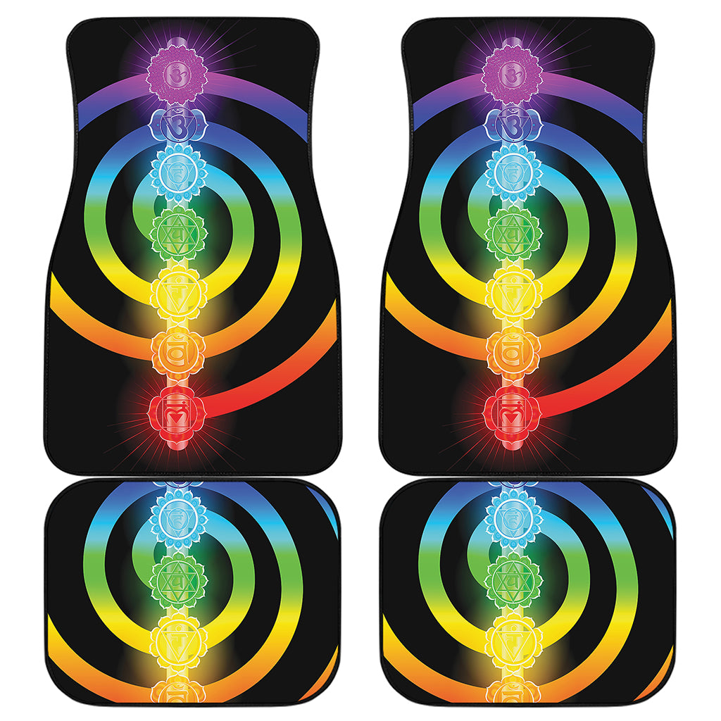 Seven Chakras Rainbow Of Life Print Front and Back Car Floor Mats