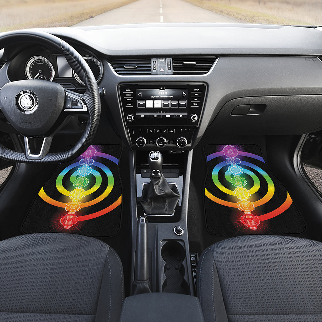 Seven Chakras Rainbow Of Life Print Front and Back Car Floor Mats