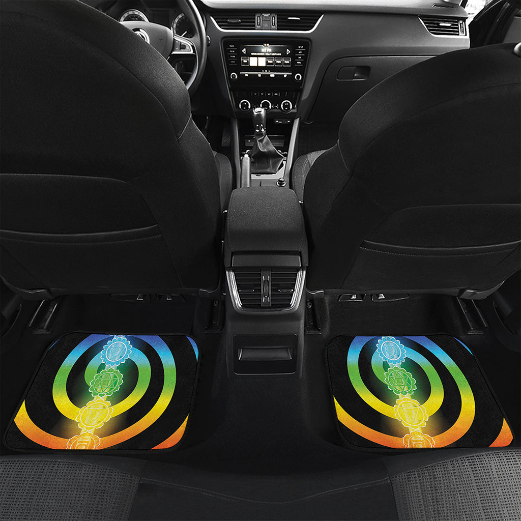 Seven Chakras Rainbow Of Life Print Front and Back Car Floor Mats