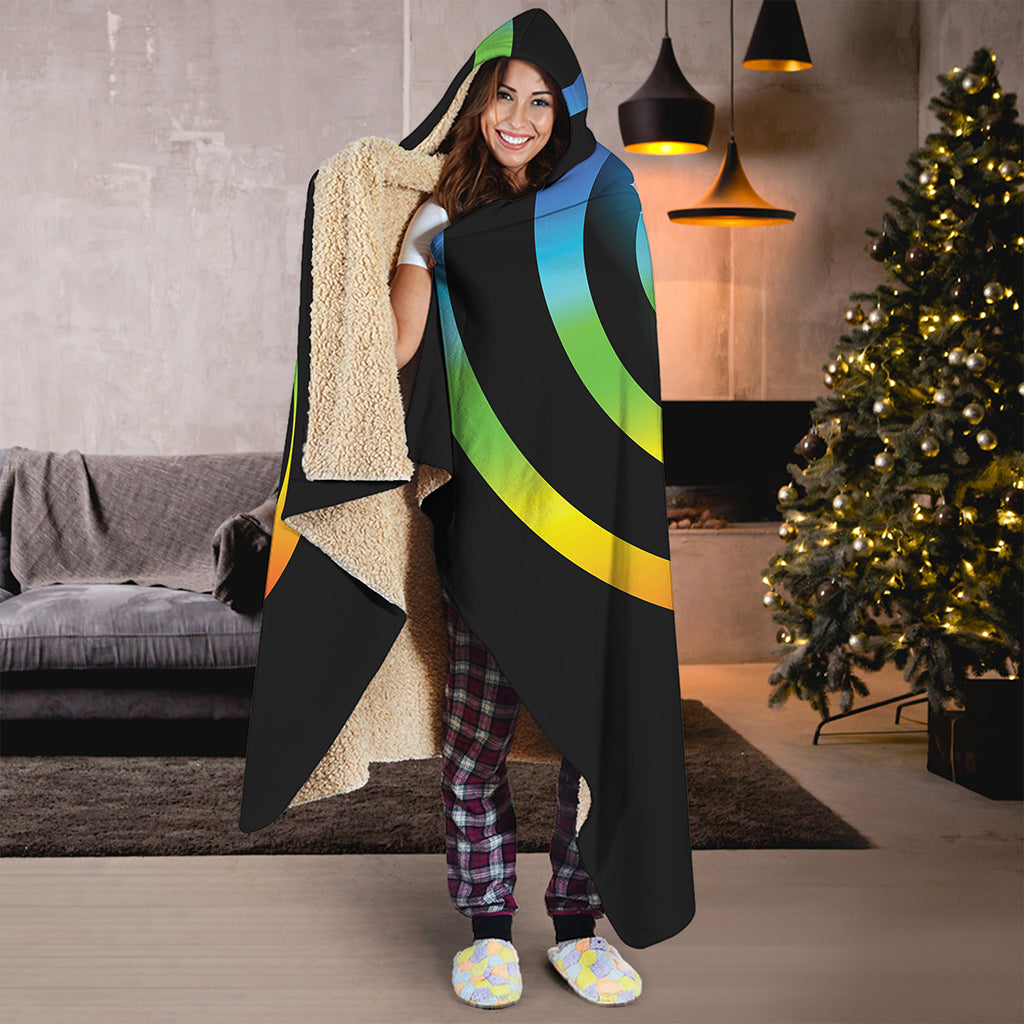 Seven Chakras Rainbow Of Life Print Hooded Blanket