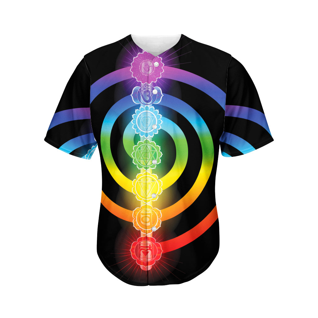 Seven Chakras Rainbow Of Life Print Men's Baseball Jersey