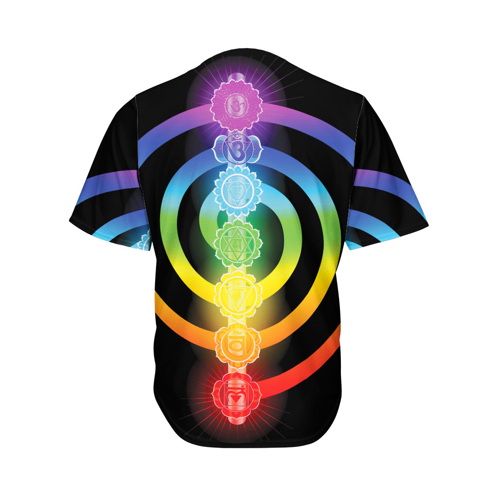 Seven Chakras Rainbow Of Life Print Men's Baseball Jersey