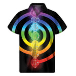Seven Chakras Rainbow Of Life Print Men's Short Sleeve Shirt
