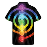 Seven Chakras Rainbow Of Life Print Men's Short Sleeve Shirt