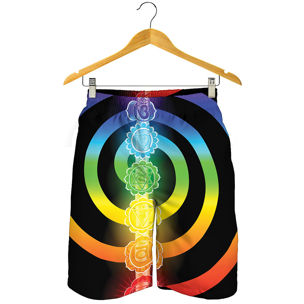 Seven Chakras Rainbow Of Life Print Men's Shorts