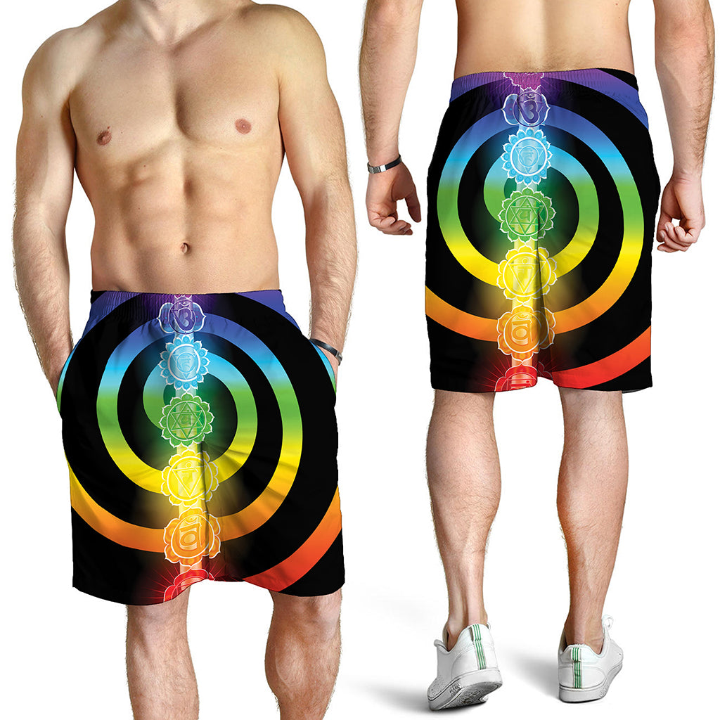 Seven Chakras Rainbow Of Life Print Men's Shorts
