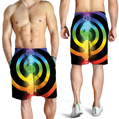 Seven Chakras Rainbow Of Life Print Men's Shorts