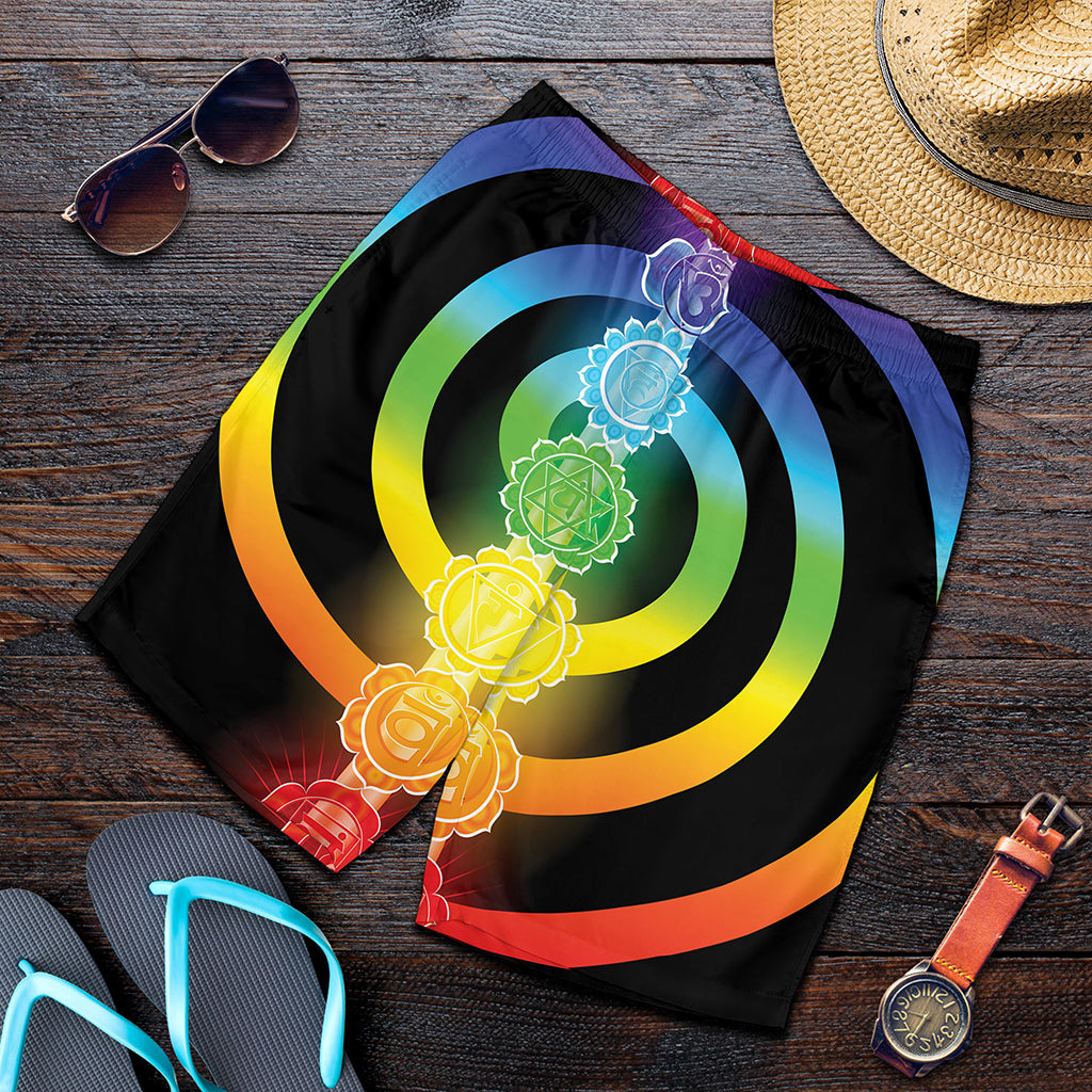 Seven Chakras Rainbow Of Life Print Men's Shorts