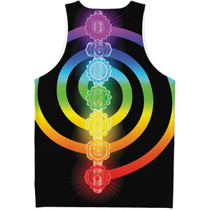 Seven Chakras Rainbow Of Life Print Men's Tank Top