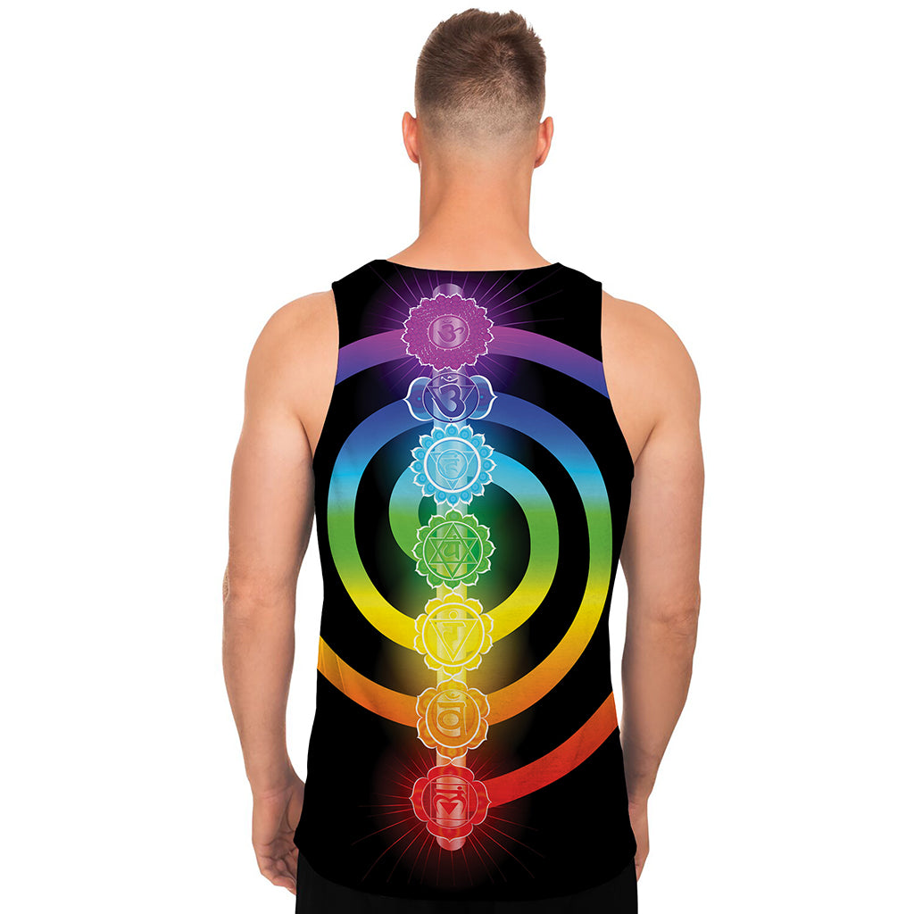 Seven Chakras Rainbow Of Life Print Men's Tank Top