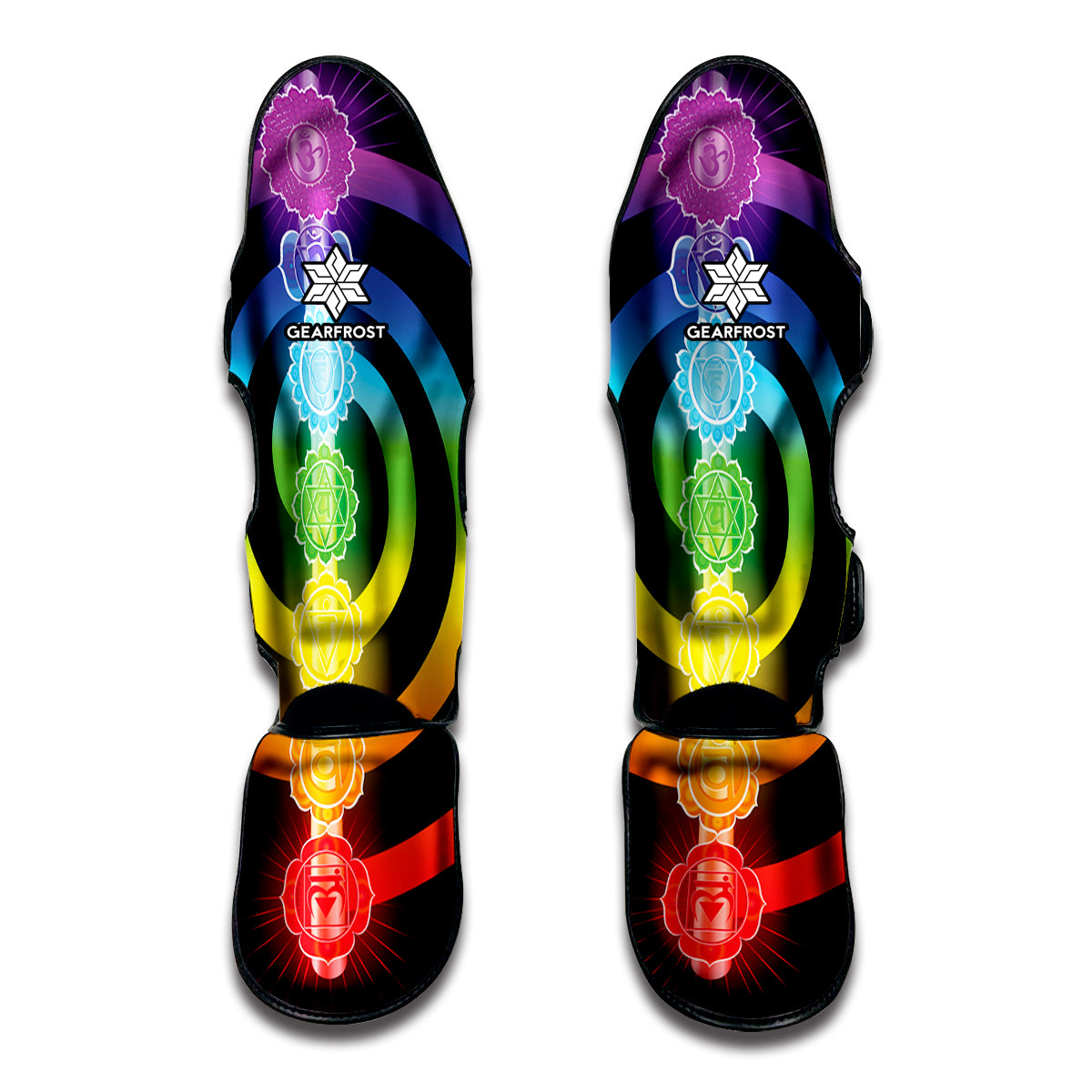 Seven Chakras Rainbow Of Life Print Muay Thai Shin Guard