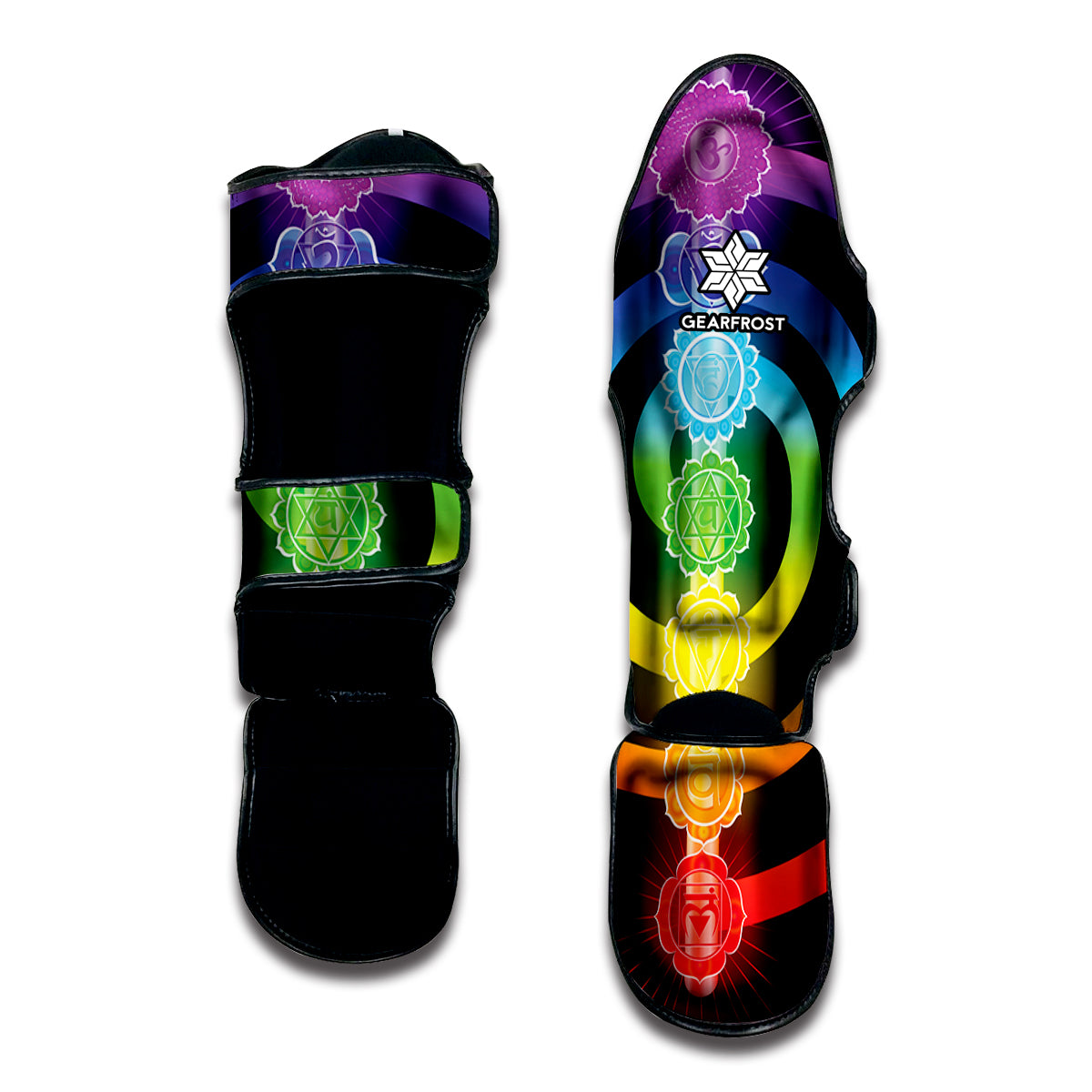 Seven Chakras Rainbow Of Life Print Muay Thai Shin Guard