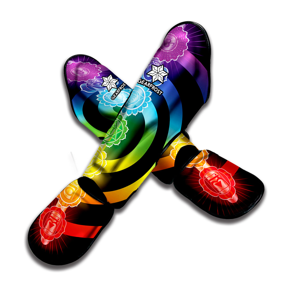 Seven Chakras Rainbow Of Life Print Muay Thai Shin Guard